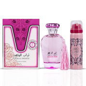 Turab Al Dhahab Amazing Rose EDP (100ml) Spray by Ard Al Zaafaran w/ Deo Spray (50ml)