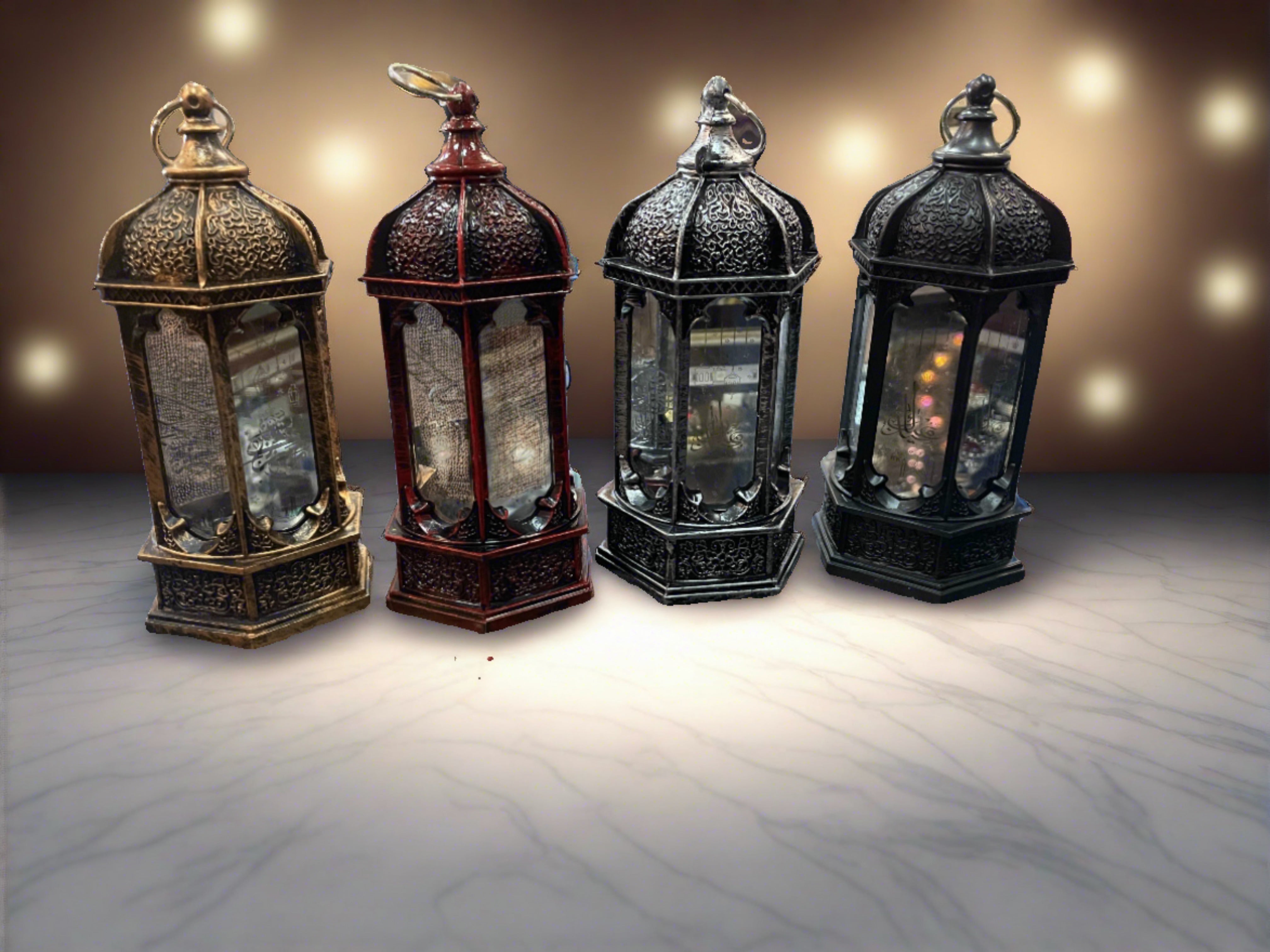 Mini Ramadan Lantern/Fanoos LED with Mirror Windows