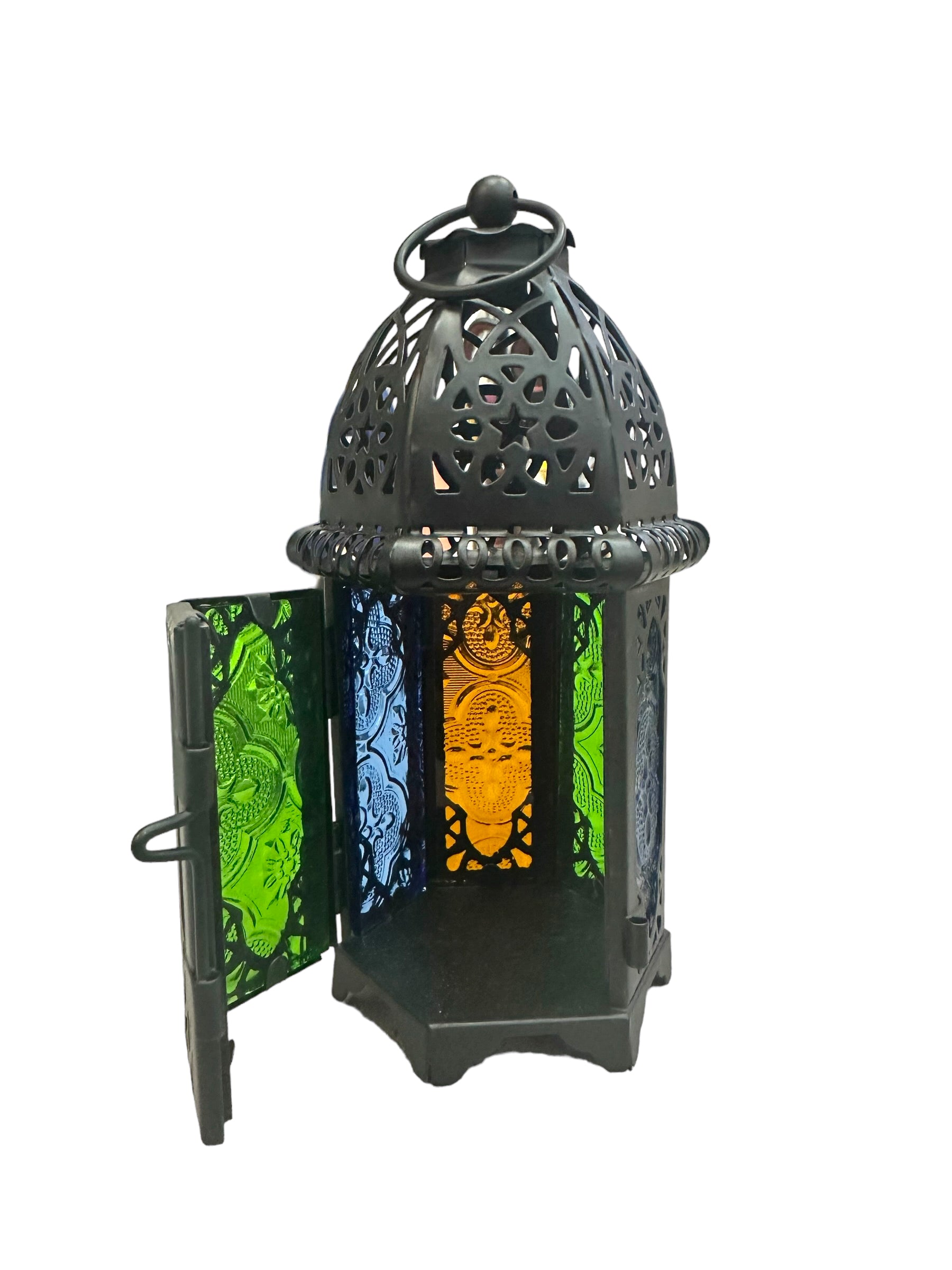 Ramadan Fanoos Fanous Lantern Light Decor Stained Glass Antique | Khan El Khalili