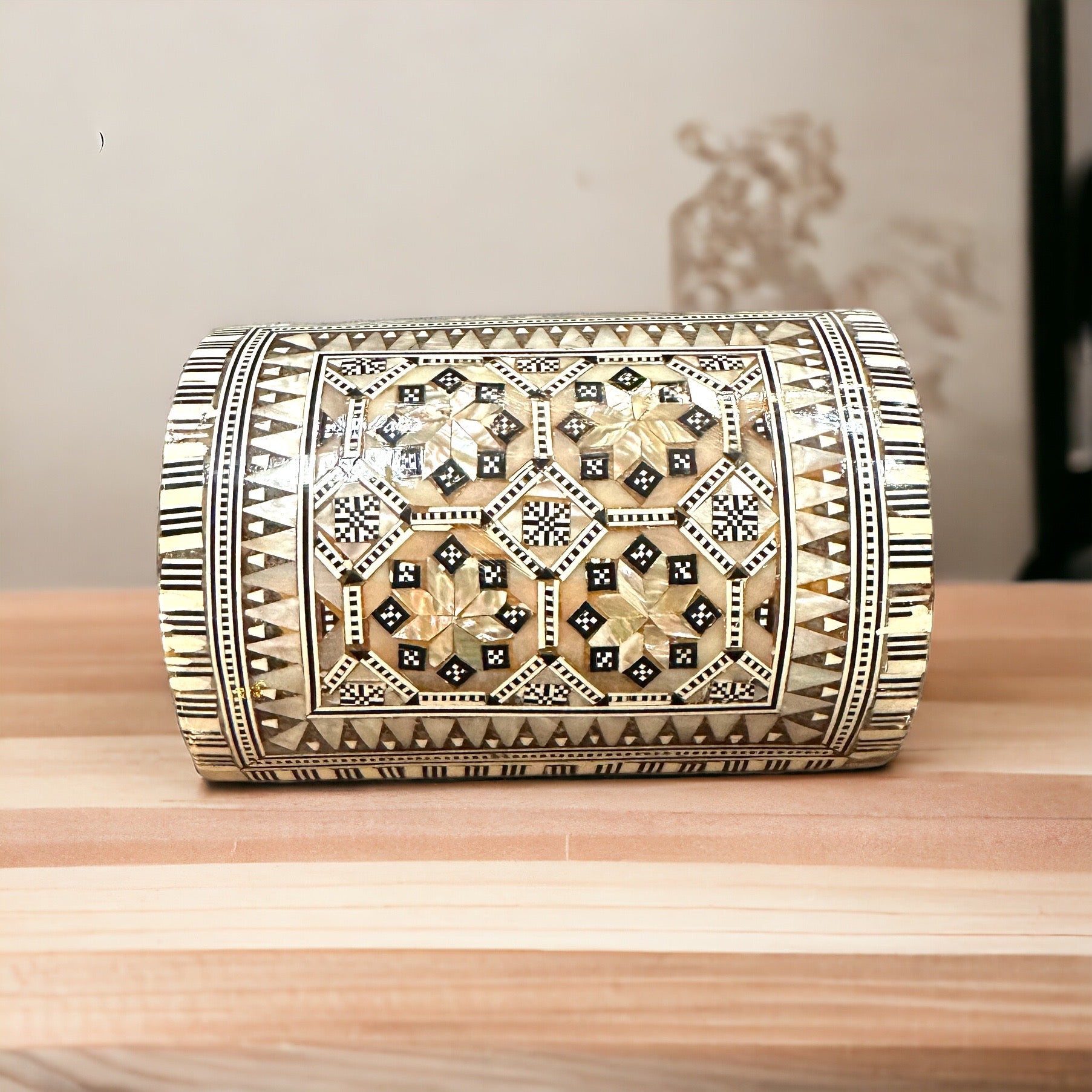 Egyptian Handmade Mother of Pearl Rectangular Inlay Chest – Khan - Main Image