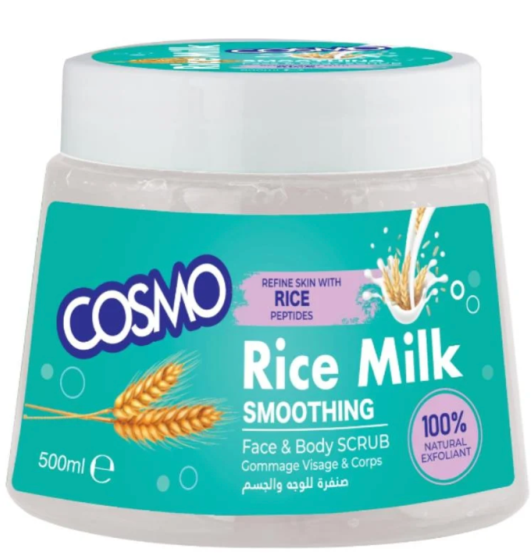 Cosmo Rice Milk Face & Body Scrub 500ml – Khan El Khalili Warehouse