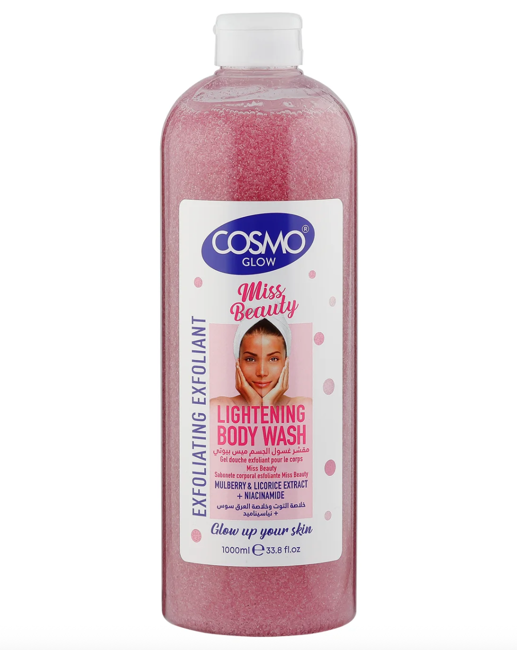 Cosmo Glow Miss Beauty Lightening Exfoliating Body Wash 1000ml