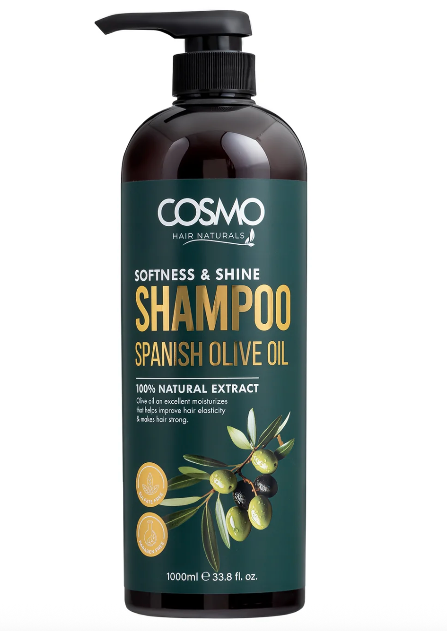 Cosmo Softness & Shine Spanish Olive Oil 100% Natural Extract Shampoo 1000ml