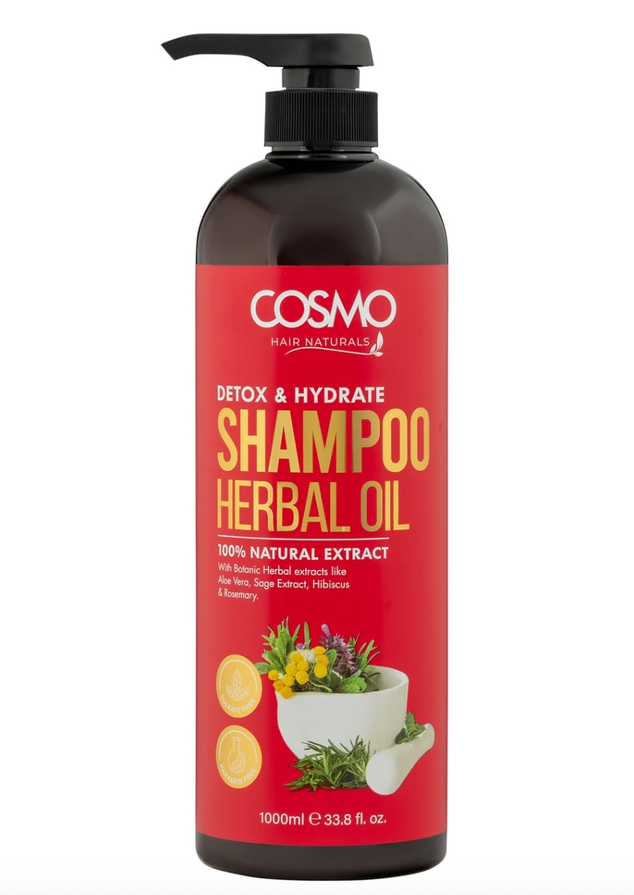 Cosmo Detox & Hydrate Herbal Oil 100% Natural Extract Shampoo 1000ml