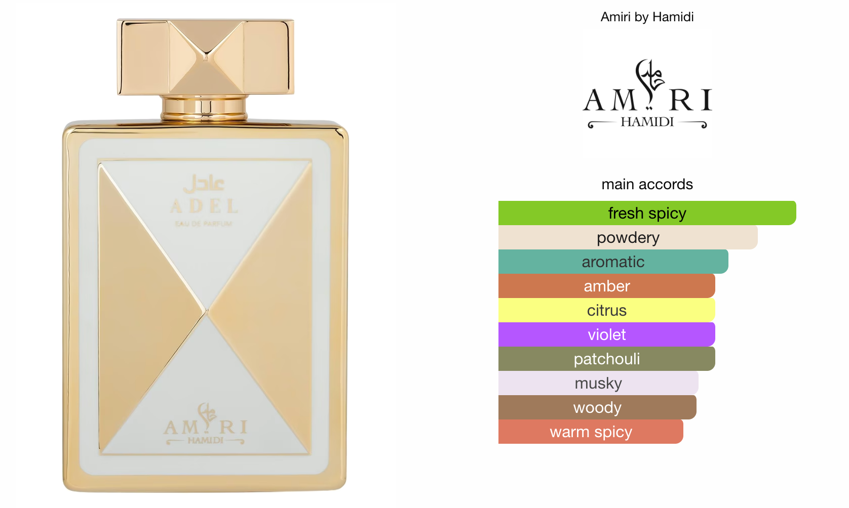 Adel (100ml) Amiri Series Perfume Spray by Hamidi