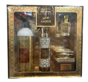 Hamidi Natural Amber 4pcs Gift Set- : A/F 480ML + 50GM Muattar + 100ML EDP + 12ML CPO