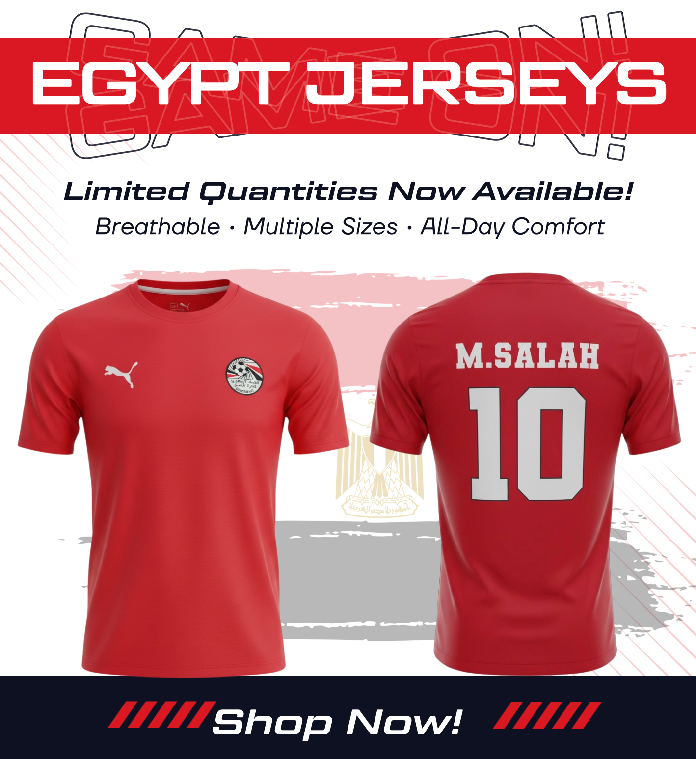 World Cup Jersey- Egypt M. Salah #10 (BUY ONE GET ONE FREE) – Khan