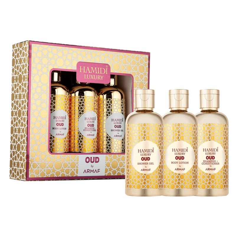 Hamidi Luxury Oud Gift Set 3 pcs (Shower Gel+Body Lotion+Shampoo & Conditioner)