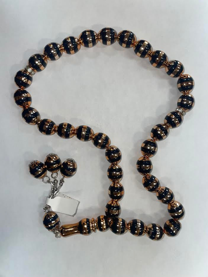 Tasbeeh/Tasbih- Metallic Round Plastic