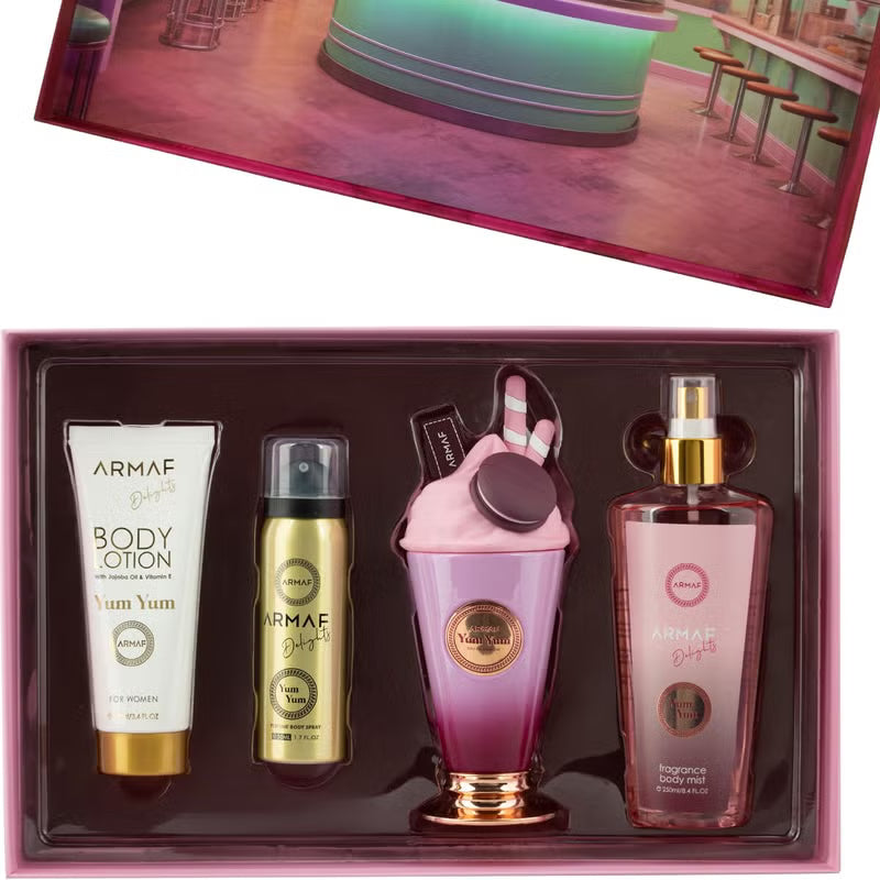 Yum Yum 4 Pcs Gift Set by Armaf Delights (Body Mist/Body Spray/Eau De Parfum/Body Lotion)