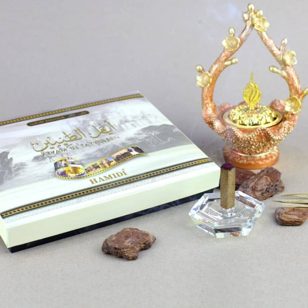 Ayam Ul Tayyeben Luxury 10pcs stick Bakhoor Set With Crystal Base by Hamidi