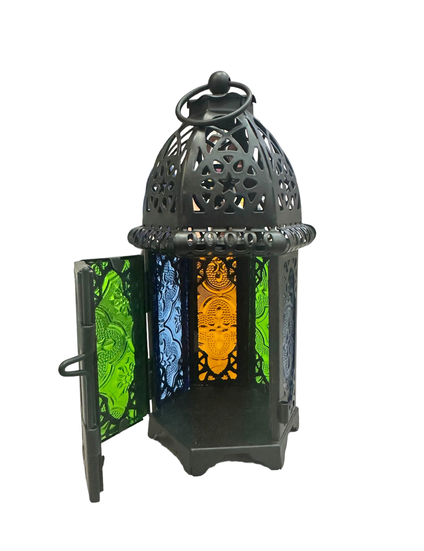 Ramadan Fanoos Fanous Lantern Light Decor Stained Glass Antique | Khan El Khalili