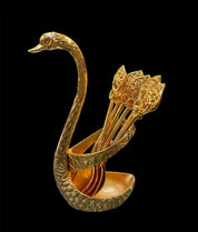 Swan teaspoon holder (includes teaspoons)