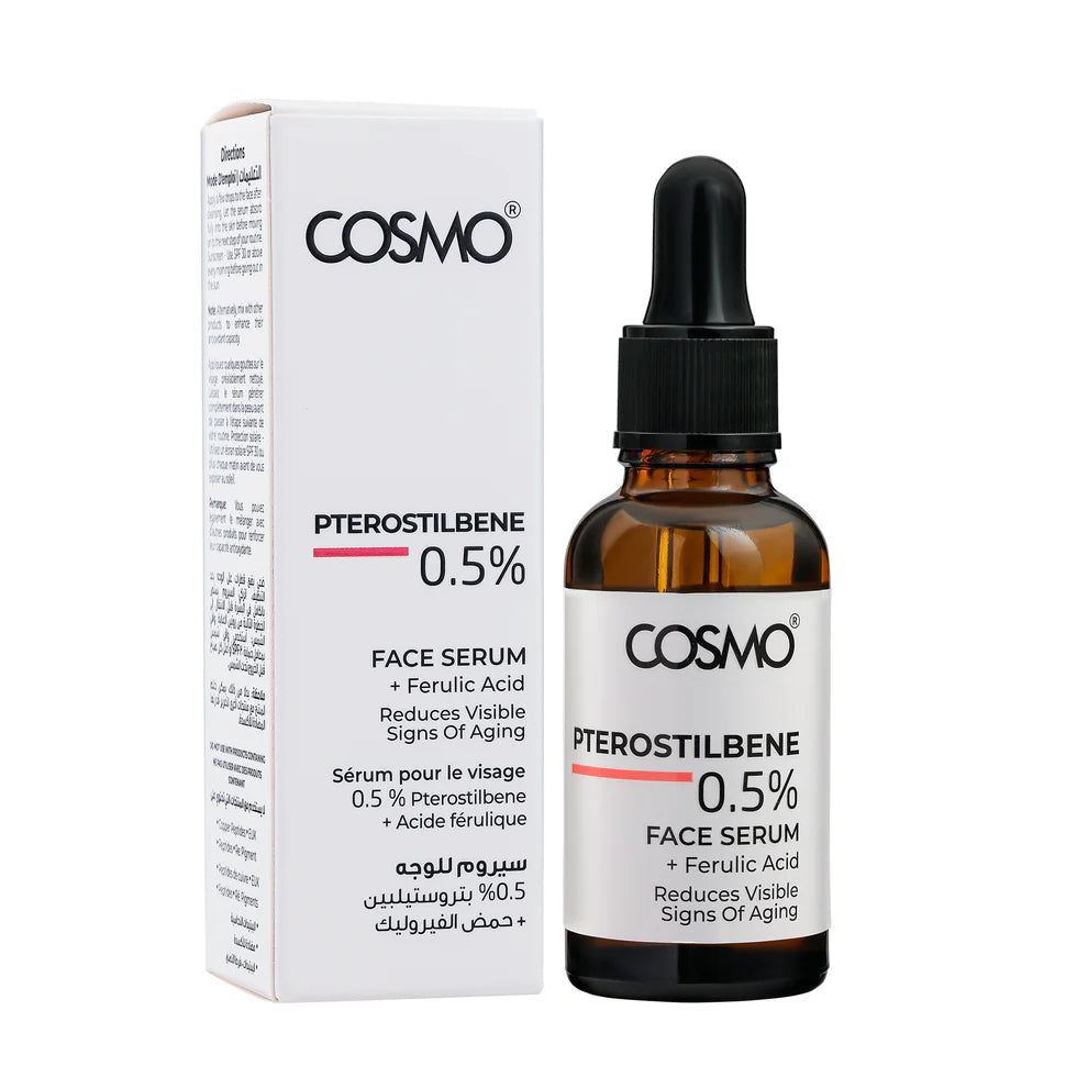 0.5% Pterostilbene + Ferulic Acid (30ml) Face Serum by Cosmo