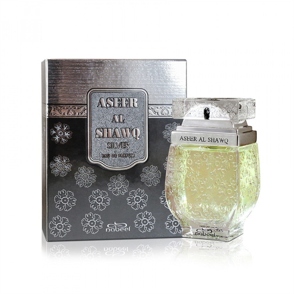 Aseer Al Shawq Silver EDP (80ml) spray perfume by Nabeel | Khan El Khalili