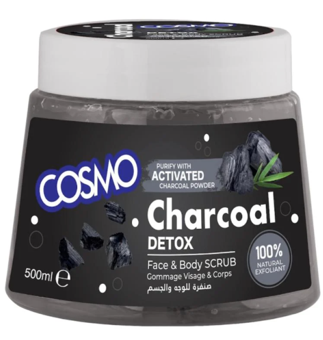 Cosmo Charcoal Face & Body Scrub 500ml