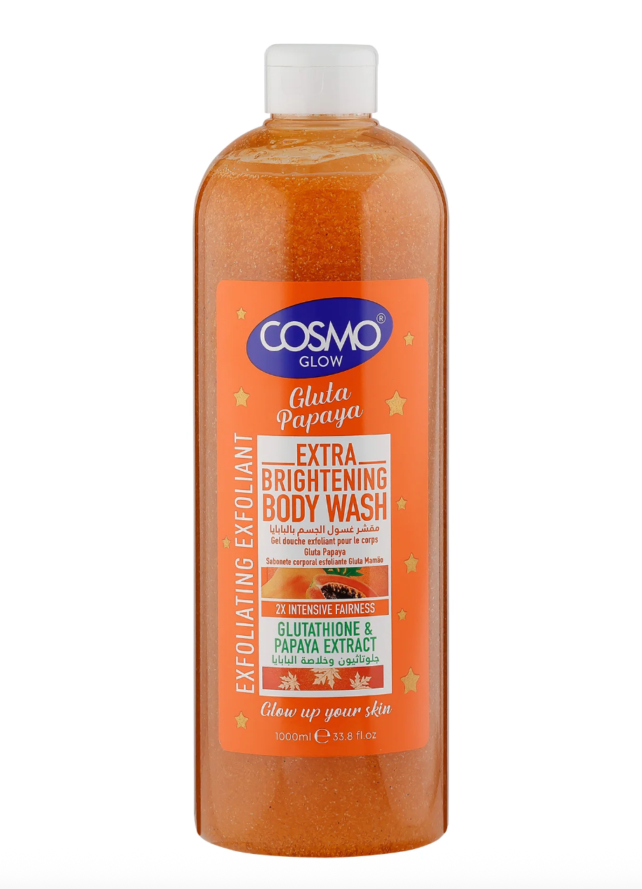 Cosmo Glow Gluta Papaya Extra Brightening Exfoliating Body Wash 1000ml