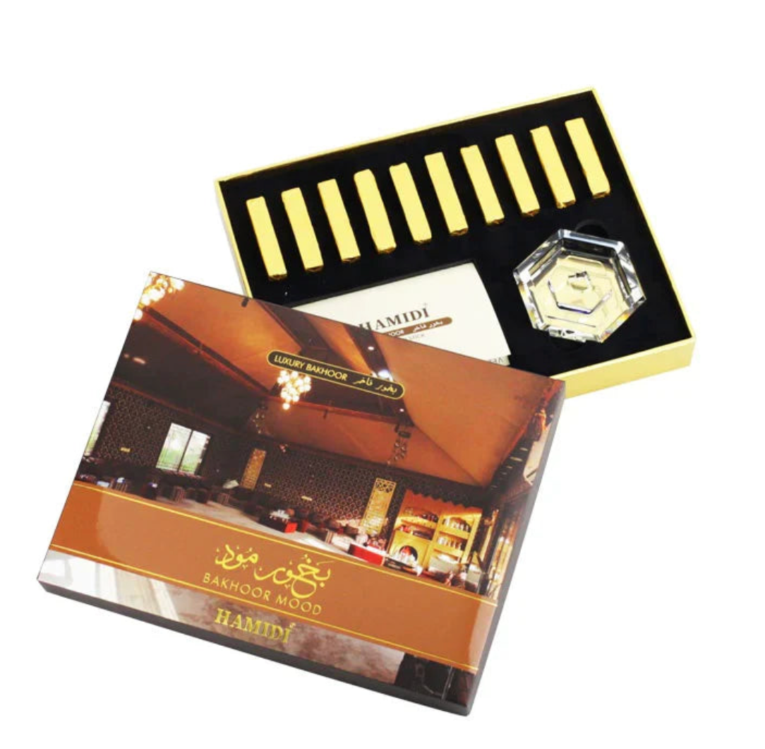 Bakhoor Mood Luxury 10pcs Stick Set With Crystal Base by Hamidi