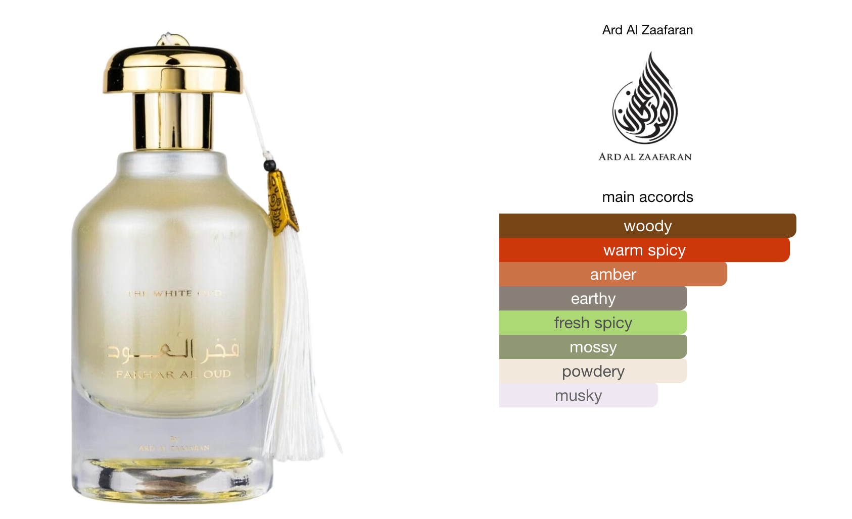 Fakhar Al Oud The White Oud 100ml Perfume Spray by Ard Al Zaafaran