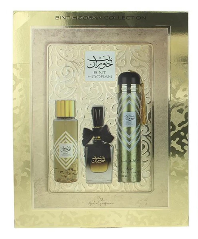 Bint Hooran Gift Set (Eau De Perfume 100ml, Perfume Mist 250ml, Air Freshener 300ml) by Ard Al Zaafaran
