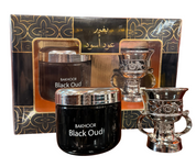 2pc Gift Set Black Oud 70gm Bakhoor + Burner