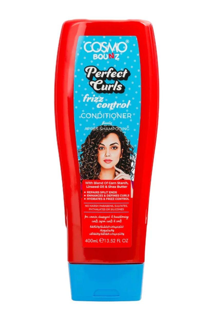 Perfect Curls Frizz Control 400ml Hair Conditioner by Cosmo Bounz