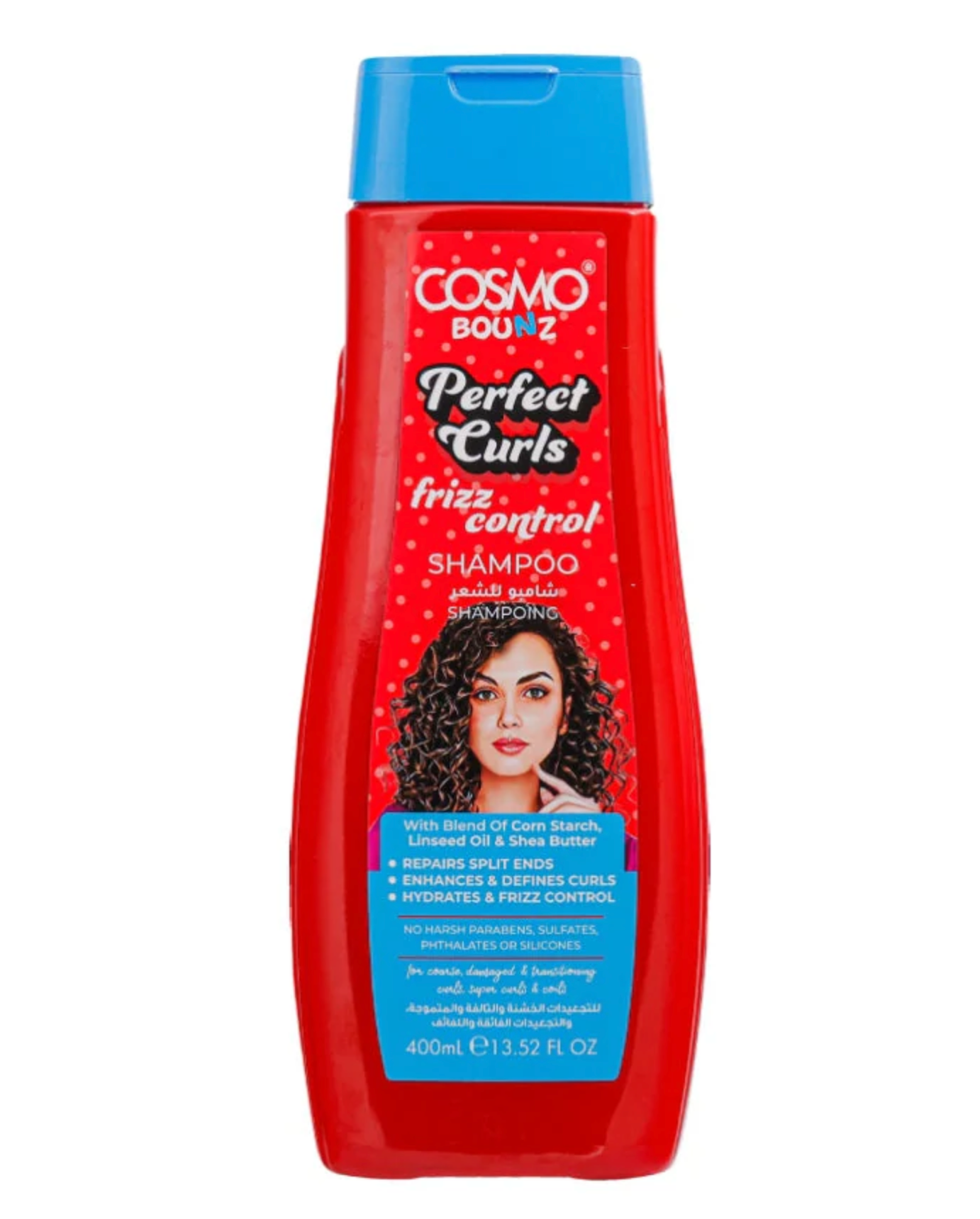 Perfect Curls Frizz Control 400ml Hair Shampoo by Cosmo Bounz