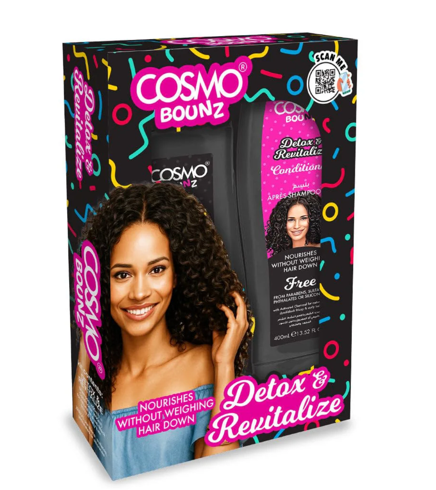 Detox & Revitalize 2 pc Shampoo & Conditioner (400ml) Set Cosmo Bounz