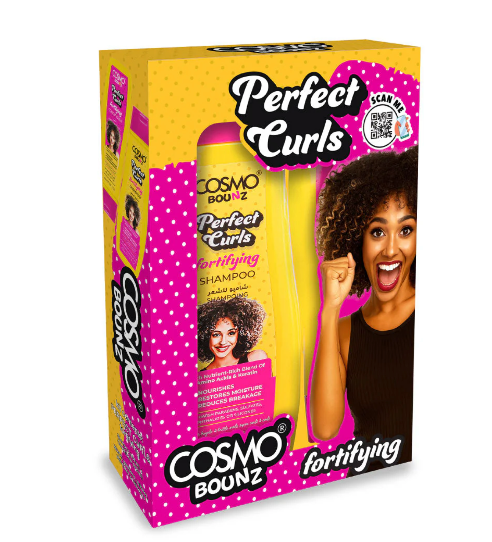 Perfect Curls Fortifying 2 pc Shampoo & Conditioner (400ml) Set Cosmo Bounz