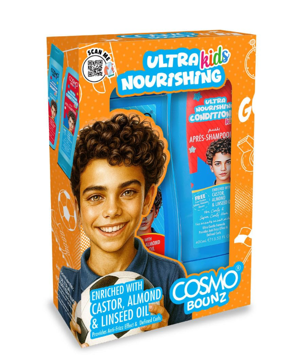Ultra Nourishing 2 pc Shampoo & Conditioner (400ml) Set Cosmo Kids Bounz