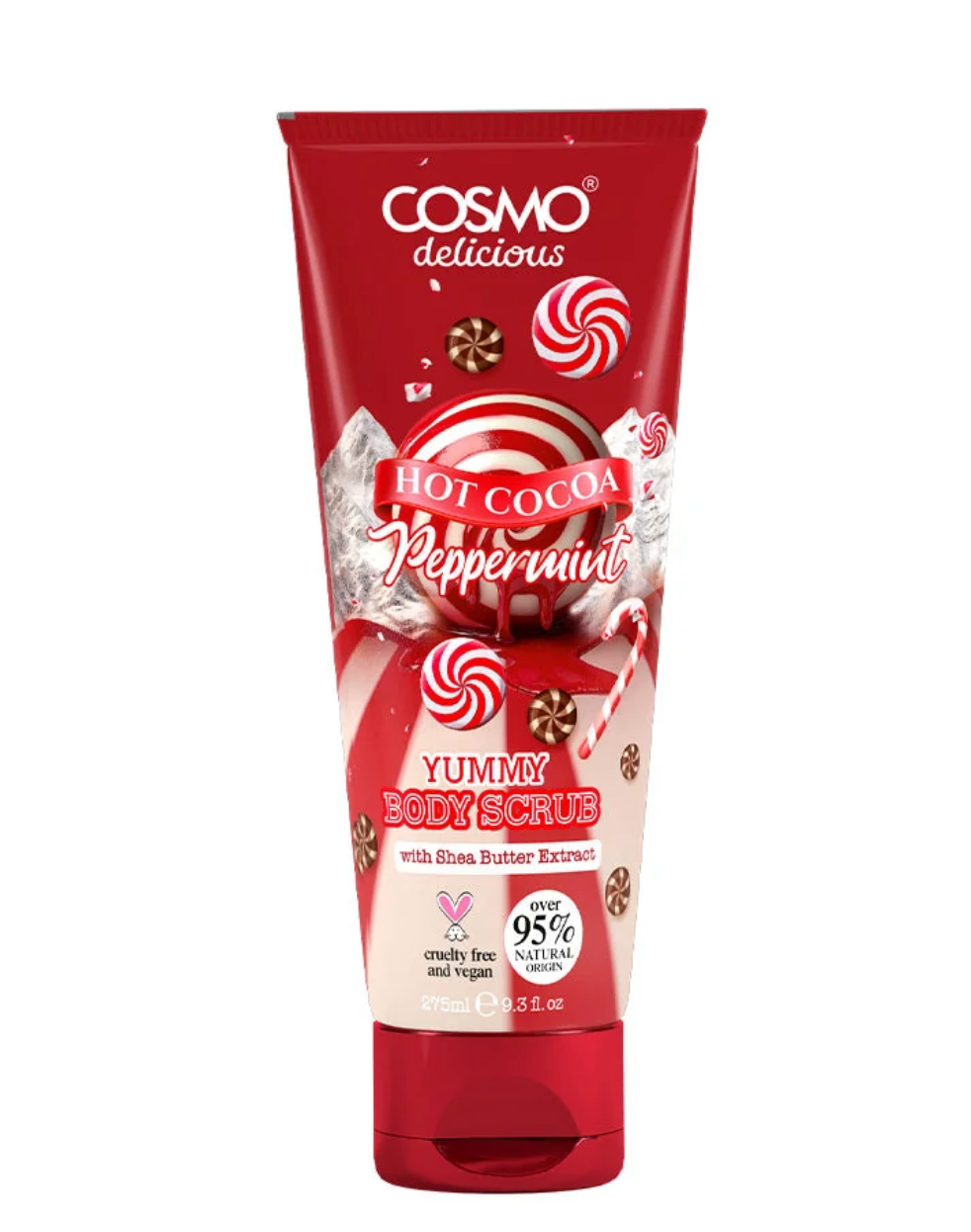 Delicious Hot Cocoa Peppermint (275 ml) Body Scrub by Cosmo