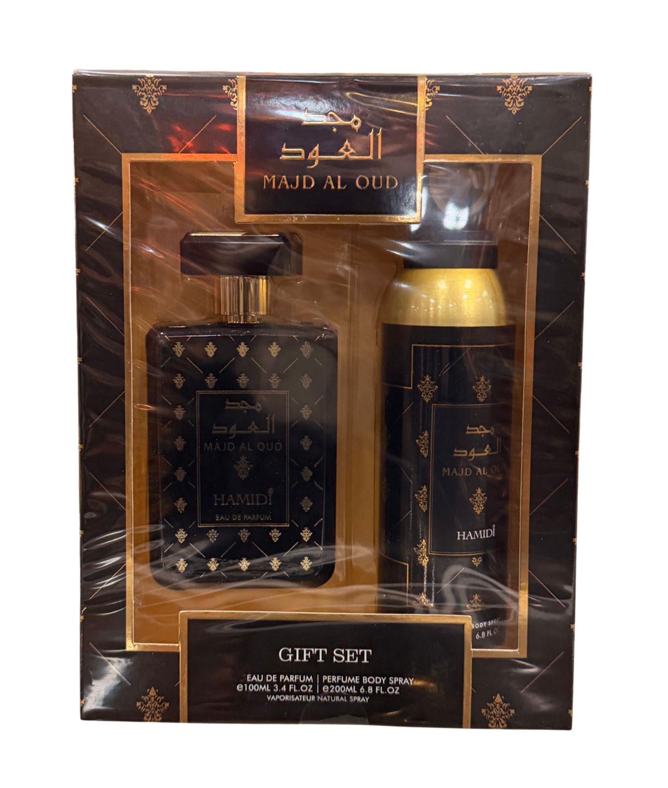 Hamidi 2pc Majd Al Oud Gift Set 100ml EDP + 200ml Body Spray