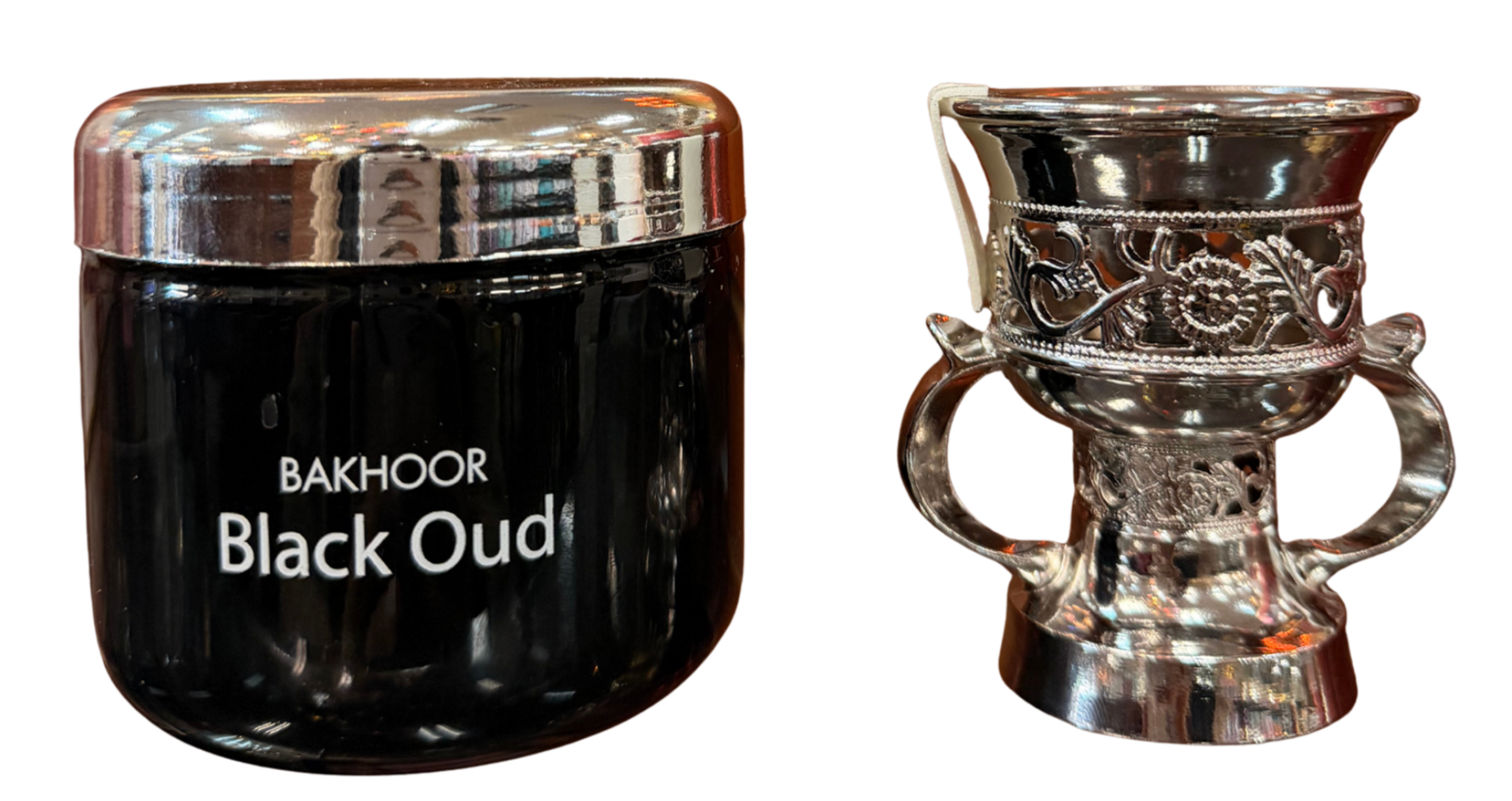 2pc Gift Set Black Oud 70gm Bakhoor + Burner