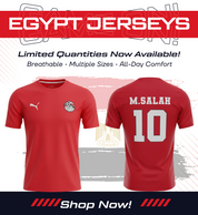 Jersey, Egypt, Salah, #10, Soccer, Football, World Cup 2026, Red and White, T-shirt, Mohammad Salah #10