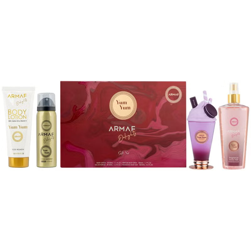 Yum Yum 4 Pcs Gift Set by Armaf Delights (Body Mist/Body Spray/Eau De Parfum/Body Lotion)