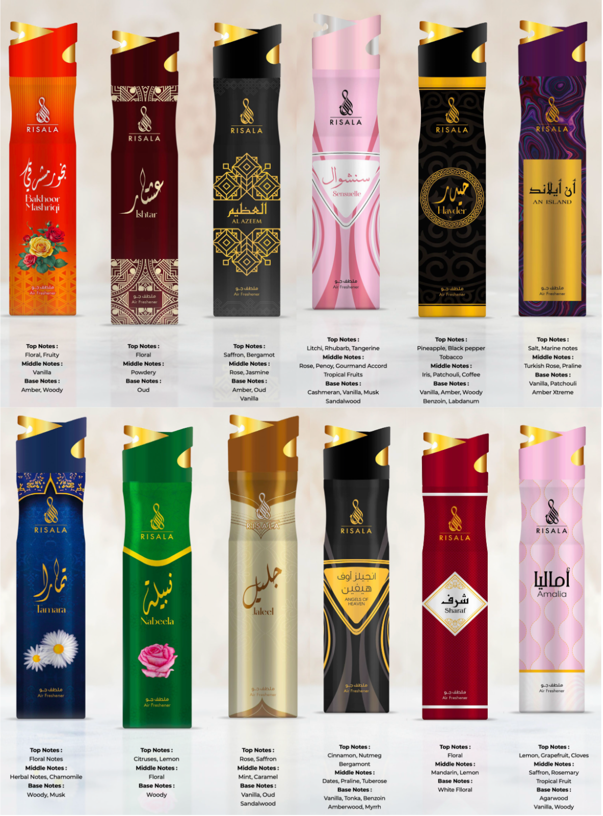 Risala Air Freshener Home Fragrance 300ml Aerosol Case