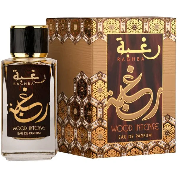 Raghba Wood Intense EDP (100ml) spray perfume by Lattafa | Khan El Khalili